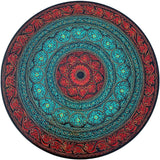 Green and Red Table - 18 inch I Handcrafted Round Table for Living Room or End Table for Bedroom Beautiful Gift for Home Invitations I Nakshi Art