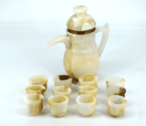 Onyx Marble 13 piece Tea Set with 1 pitcher and 12 cups- 11 inches