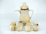 Onyx Marble 13 piece Tea Set with 1 pitcher and 12 cups- 11 inches