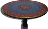 Purple and Red Table - 18 inch I Handcrafted Round Table for Living Room or End Table for Bedroom Beautiful Gift for Home Invitations I Nakshi Art I