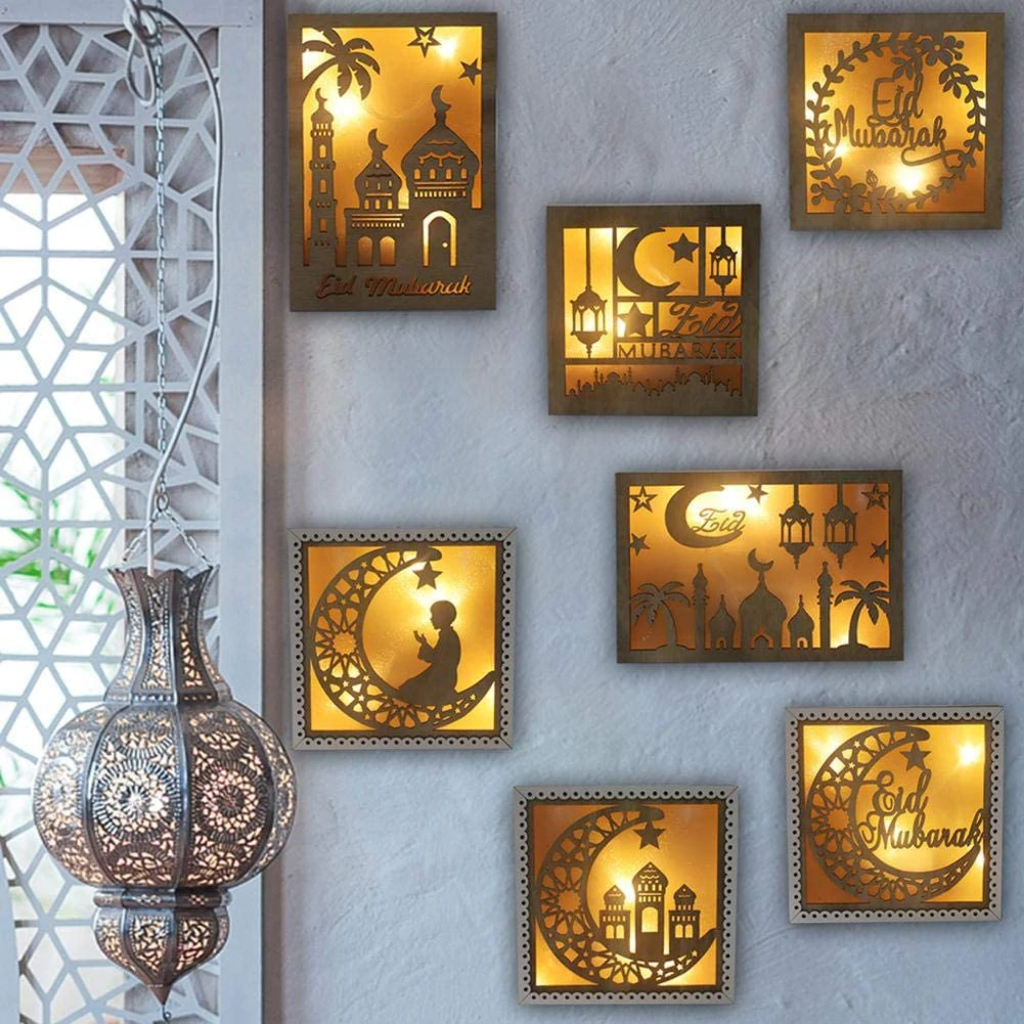 Islamic Ramadan Light up Frame - Eid with Mosque and lamps