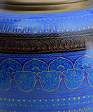 Large Laquer Art Vase with Lid - Blue I Lauqer art Craft Decorative Accent I handpainted handcrafted I Sheesham Wood ( RoseWood) I Pakistani Artisan Design