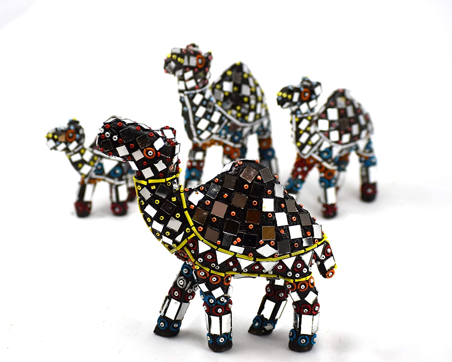Camel Set of 4 Shisha Moti Craft Table top Decorative Accent