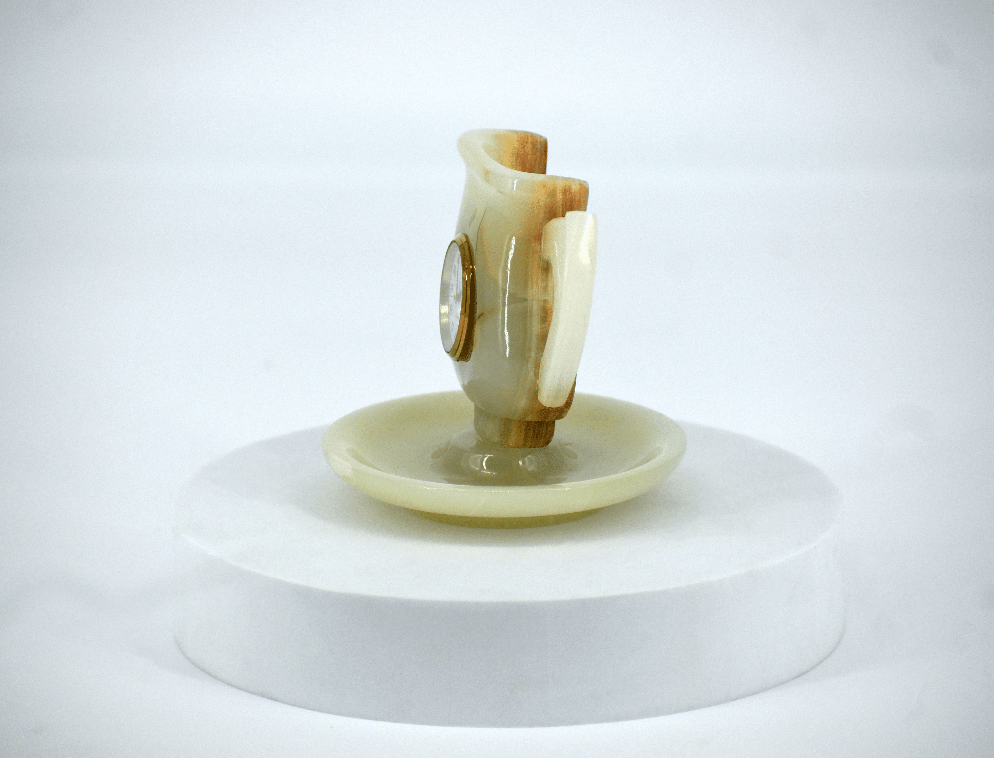 Tea Cup Clock - Marble Onyx