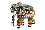 Elephant Handcrafted I Shisha Moti Craft Decorative Accent I Beads and Pakistani Mirror Work