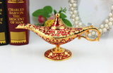 Metal Aladdin Genie Lamps Legend Aladdin Magic Lamp - Orange I Large I Pakistani Artisan Design I Decoration Piece Accent