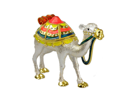 Decorative Silver Plated Xtra Large Camel trinket Box I 10x8in I Pakistani Artisan Design I Decoration Piece Accent I Metal Stone Decor