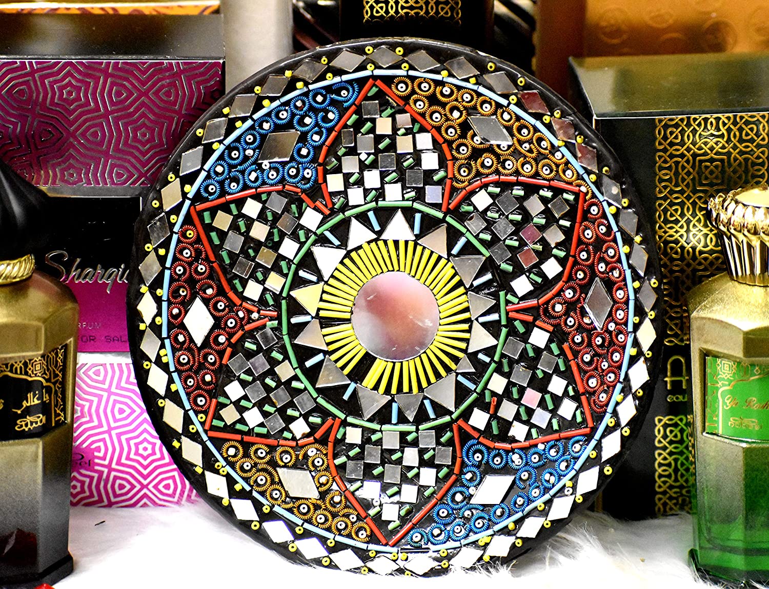 Shisha Moti Craft Decorative Plates [9 inches]