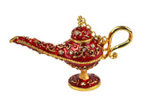 Metal Aladdin Genie Lamps Legend Aladdin Magic Lamp - Red I Small I Pakistani Artisan Design I Decoration Piece Accent