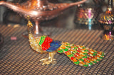 Decorative Peacock Trinket Box I Decoration Piece I Pakistani Artisan Design I Decoration Piece Accent I Metal Stone Decor