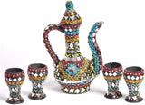 Teapot/Pitcher and Cup Decorative Set Mirror Beads Work Kitchen Decoration Handmade (12 Inches)