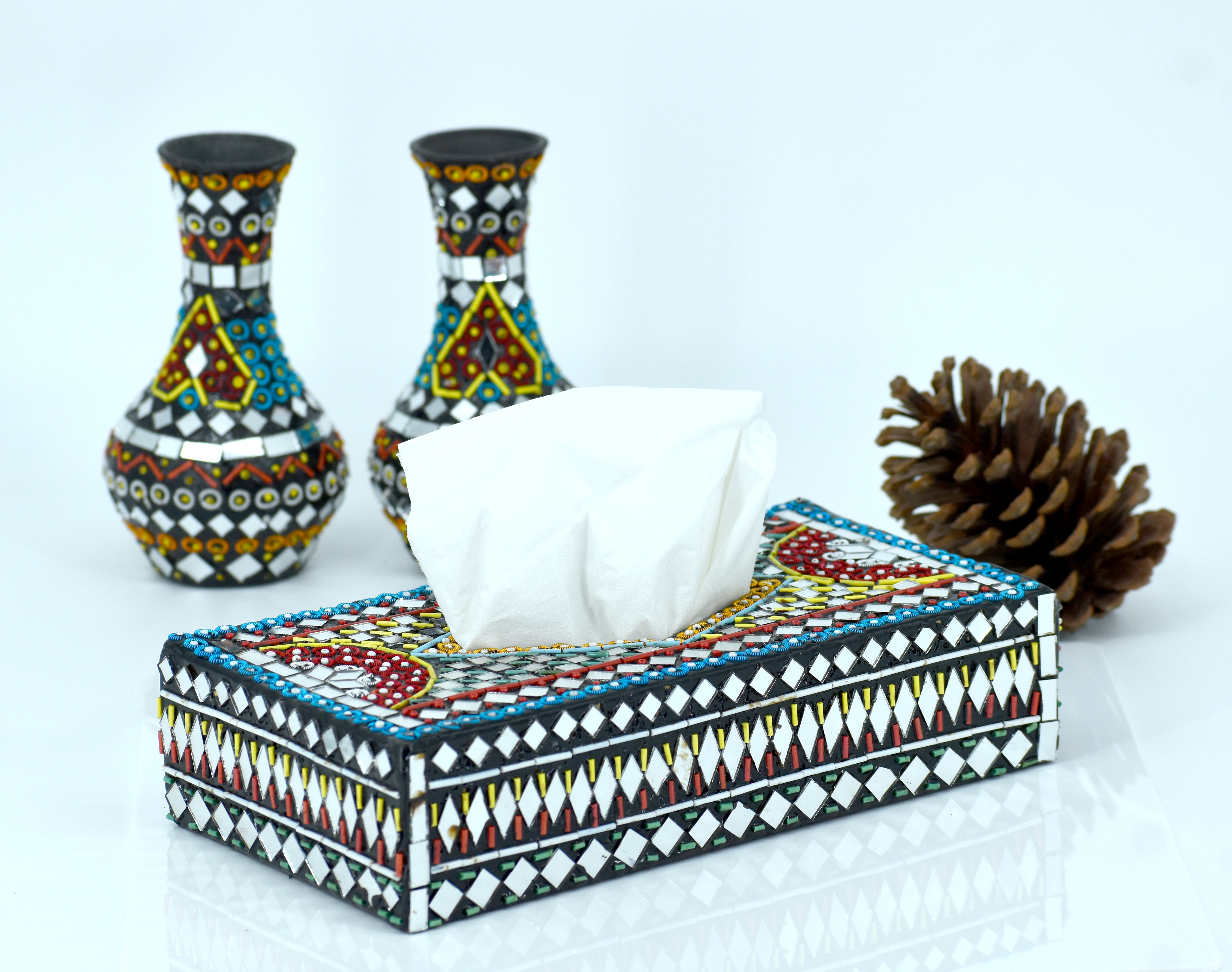 Tissue Box Shisha Moti Craft Decorative Accent Office table Decor Accent