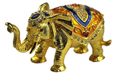 Large Decorative Elephant with Trinket Box I Pakistani Artisan Design I Decoration Piece Accent I Metal Stone Decor