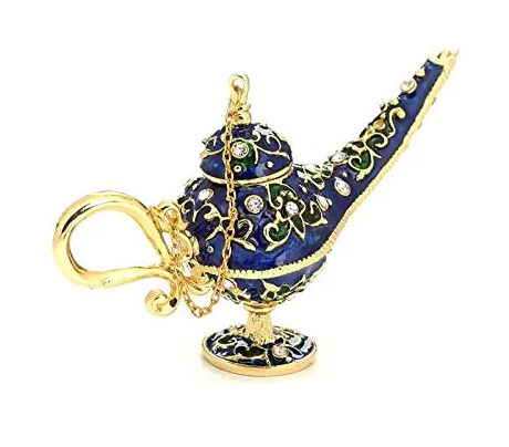 Metal Aladdin Genie Lamps Legend Aladdin Magic Lamp - Turquoise I Small I Pakistani Artisan Design I Decoration Piece Accent