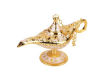 Metal Aladdin Genie Lamps Legend Aladdin Magic Lamp - White I Large I Pakistani Artisan Design I Decoration Piece Accent